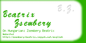 beatrix zsembery business card